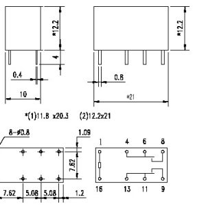 رله مخابراتی 24V-2C-8PIN
