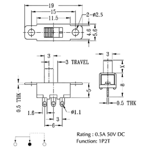 کلید کشویی SS12F15G5