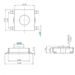 TACT SW 4.5×4.5×1.5 SMD