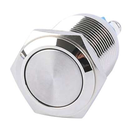 کلید فشاری استیل ساده قطر 16mm مدل IB16U-P10ZJ
