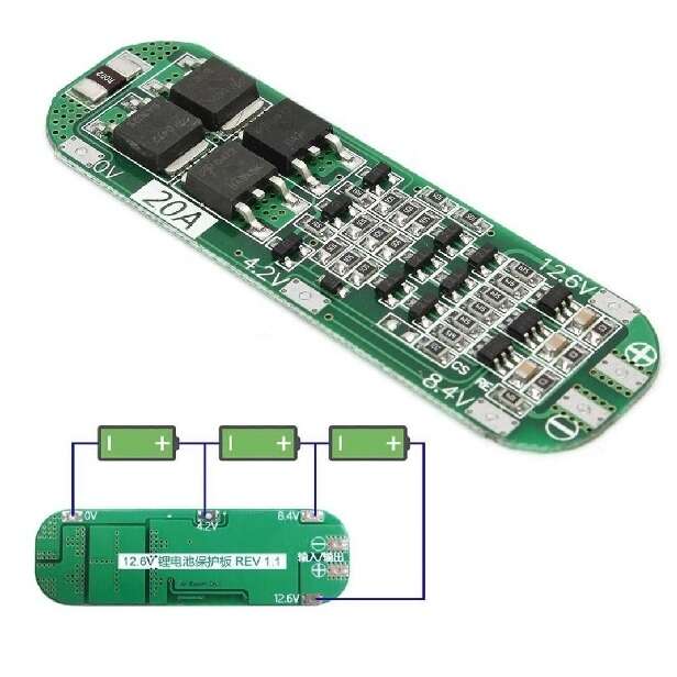 ماژول محافظ شارژ باتری لیتیومی 3 سل 20A
