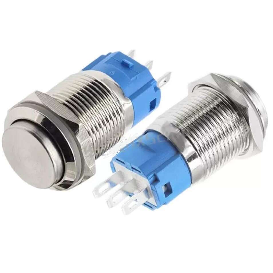 کلید فشاری استیل ساده قطر 16mm مدل 16K-G11Z