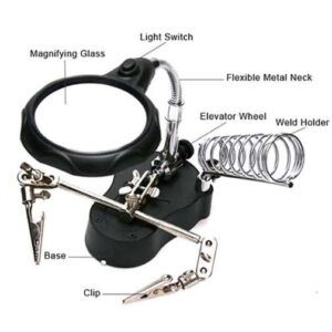 گیره مونتاژ ذره بین دار با پایه هویه مدل TE-801