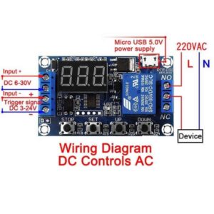 ماژول تایمر 30-6 ولت قابل تنظیم همراه با رله و نمایشگر مدل JZ-801