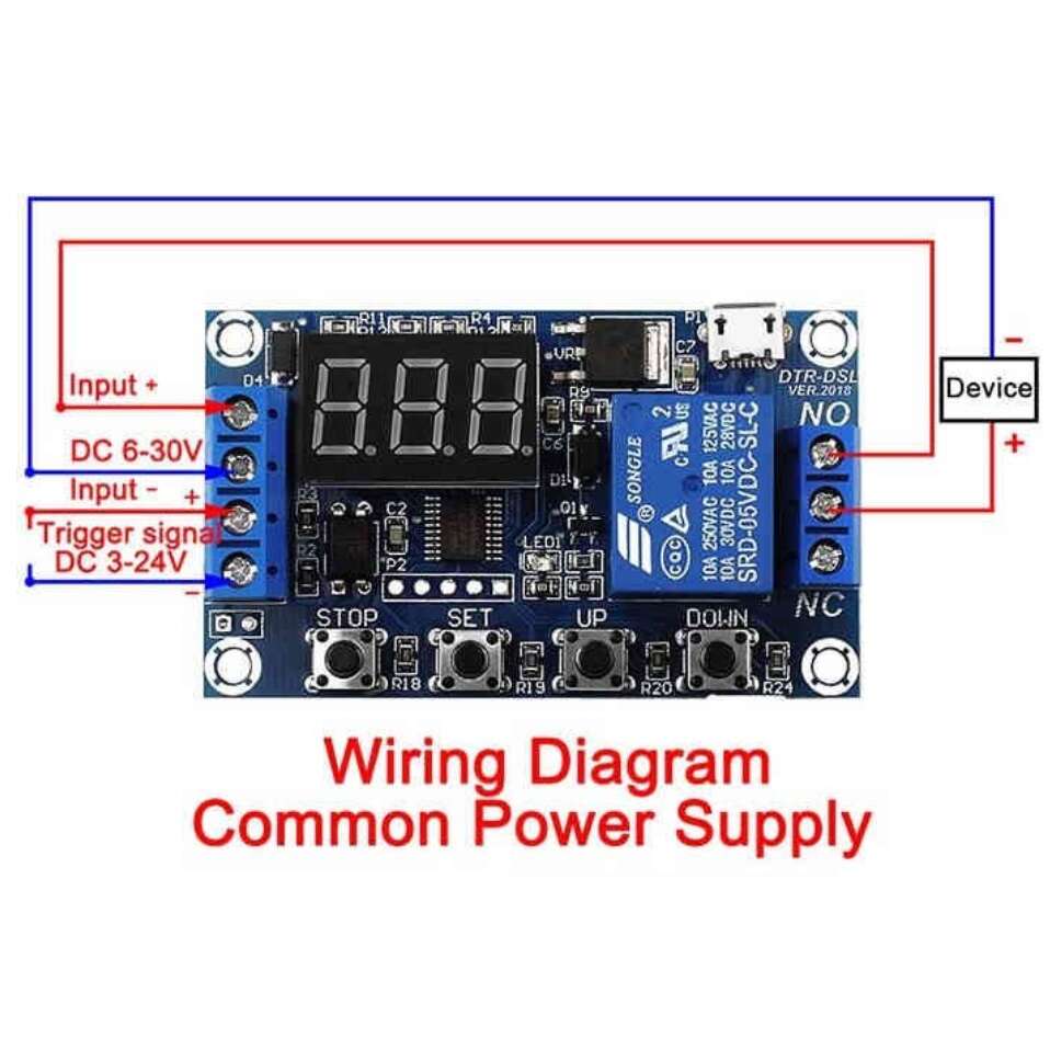 ماژول تایمر 30-6 ولت قابل تنظیم همراه با رله و نمایشگر مدل JZ-801 - تصویر 3