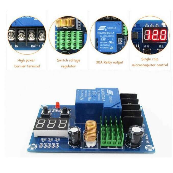 ماژول کنترل شارژ باتری دیجیتال 6 الی 60 ولت مدل XH-M604 - تصویر 3