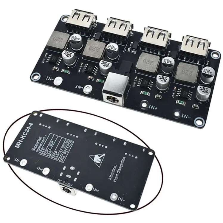 ماژول فست شارژ QC3.0 با چهار خروجی USB - تصویر 2