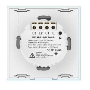کلید سه پل هوشمند لمسی با قابلیت کنترل از طریق WiFi و ریموت 433MHz – قاب مشکی