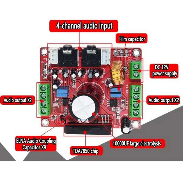 ماژول آمپلی فایر 4X50W با تراشه TDA7850 - تصویر 2