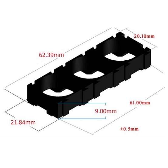 براکت پلاستیکی 1X3 نگهدارنده باتری های لیتیوم یون 18650 - تصویر 2