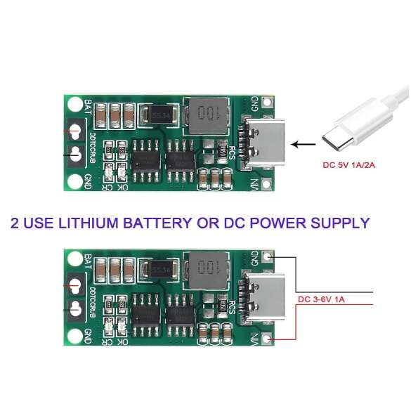 ماژول افزاینده ولتاژ با ورودی TYPE-C مناسب شارژ باتری 3 سل 1 آمپر - تصویر 3