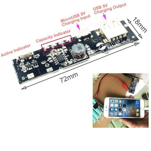 ماژول ساخت پاور بانک دارای خروجی 5V 2.1A USB مناسب برای کیس های XiaoMi - تصویر 3