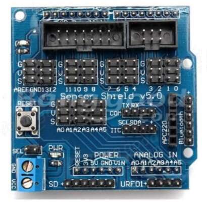 شیلد سنسور آردوینو دارای قابلیت اتصال کنترلر سروو / بلوتوث / SD card / APC220 / اولتراسونیک / I2C / 12864 LCD - تصویر 3