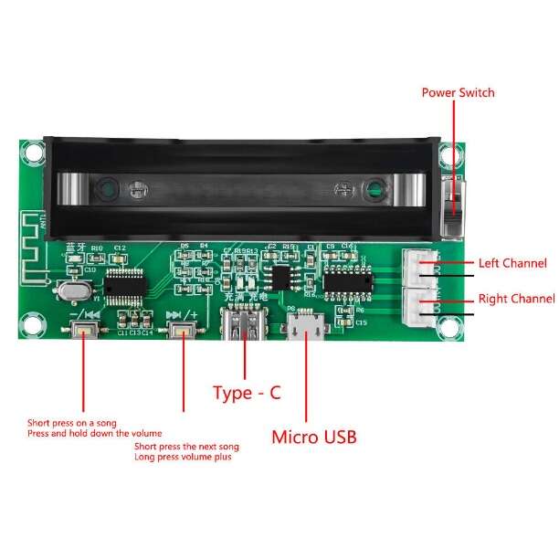 ماژول بلوتوث صوتی با آمپلی فایر استریو 3W+3W مدل XH-A153 - تصویر 4