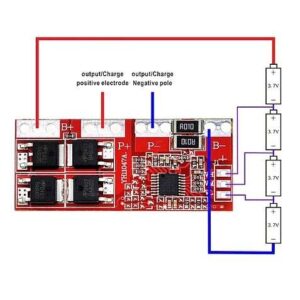 ماژول محافظ شارژ باتری لیتیومی 4 سل 30A مدل 4 ماسفت
