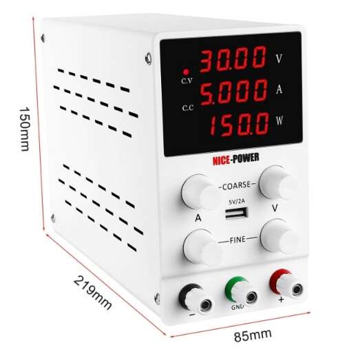منبع تغذیه دیجیتال 0 تا 30 ولت 10 آمپر NICE-POWER مدل SPS3010 - تصویر 2