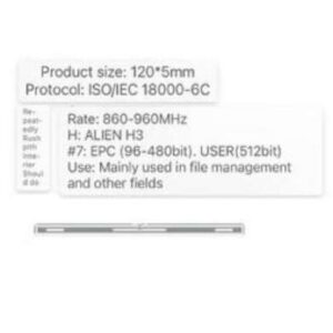 تگ برچسبی UHF فرکانس 860/960MHZ ابعاد 5x12mm