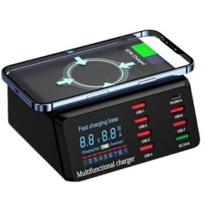 شارژر و تستر 8 پورت فست و وایرلس 100 وات