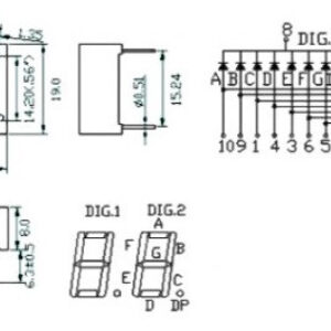 CC 7-SEG 2DIGIT-R 19×25 مالتی پلکس